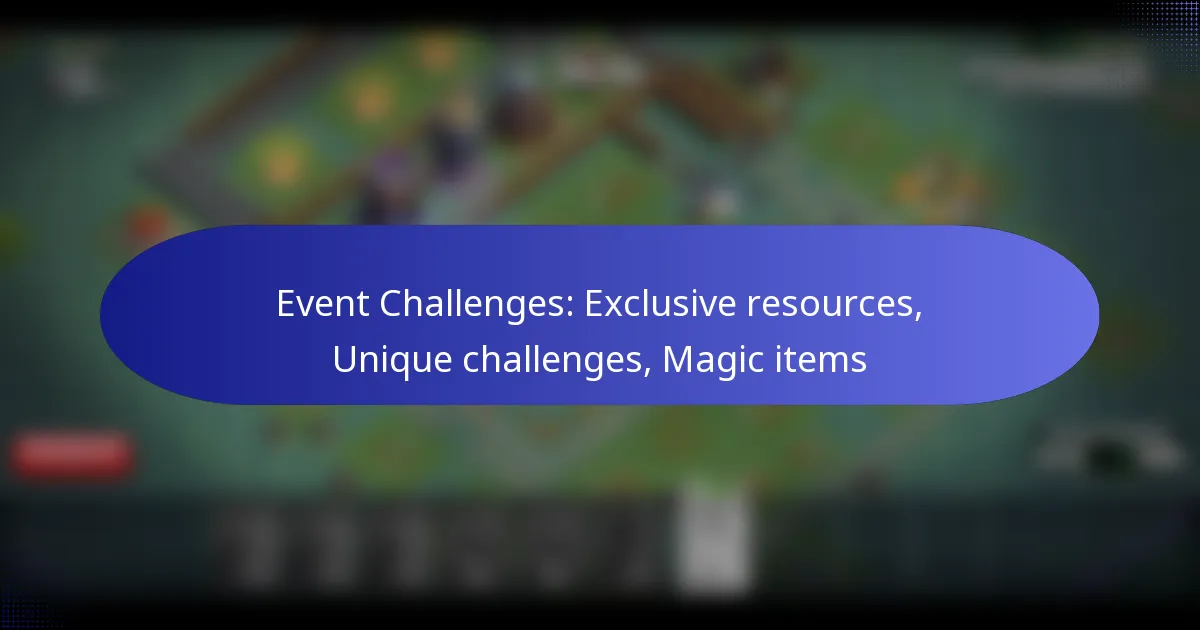 Read more about the article Event Challenges: Exclusive resources, Unique challenges, Magic items