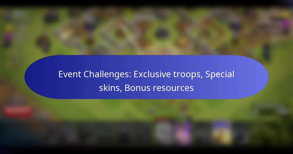 Read more about the article Event Challenges: Exclusive troops, Special skins, Bonus resources