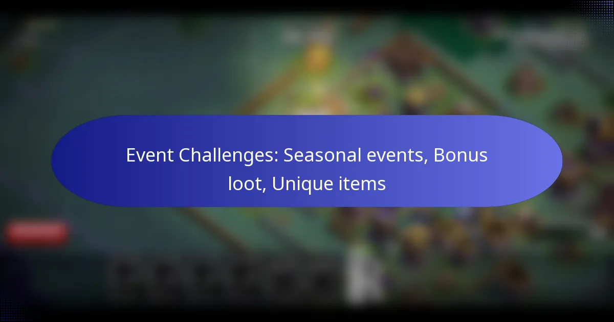 Read more about the article Event Challenges: Seasonal events, Bonus loot, Unique items