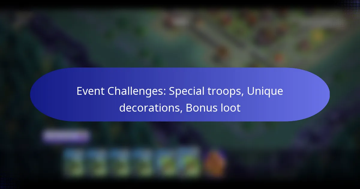 Read more about the article Event Challenges: Special troops, Unique decorations, Bonus loot