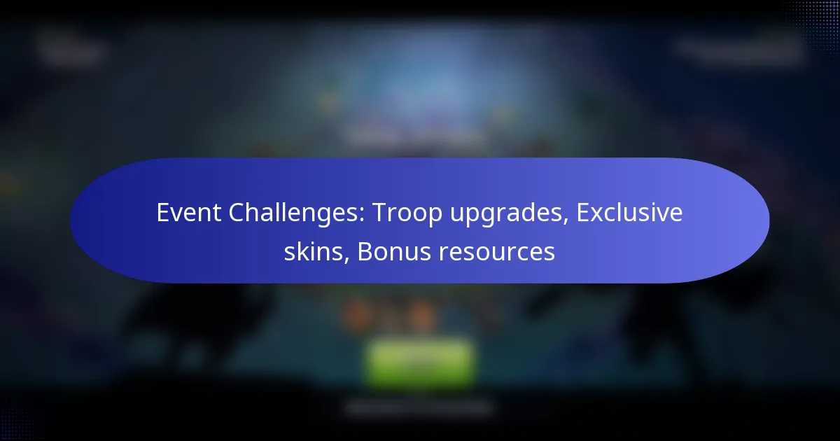 Read more about the article Event Challenges: Troop upgrades, Exclusive skins, Bonus resources