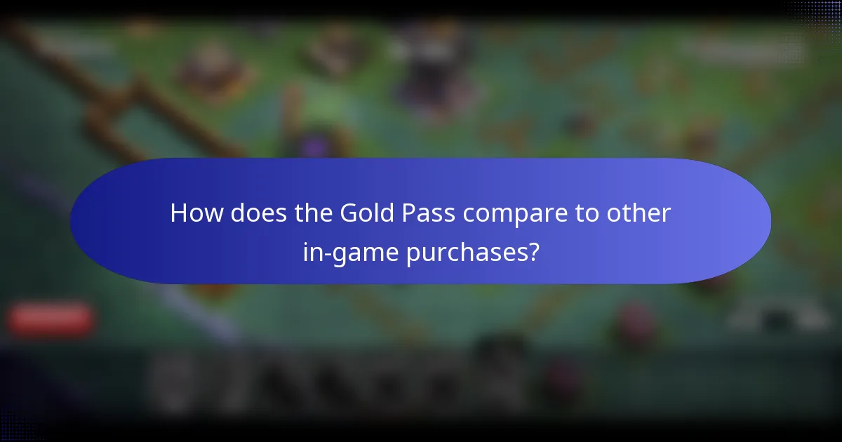 How does the Gold Pass compare to other in-game purchases?