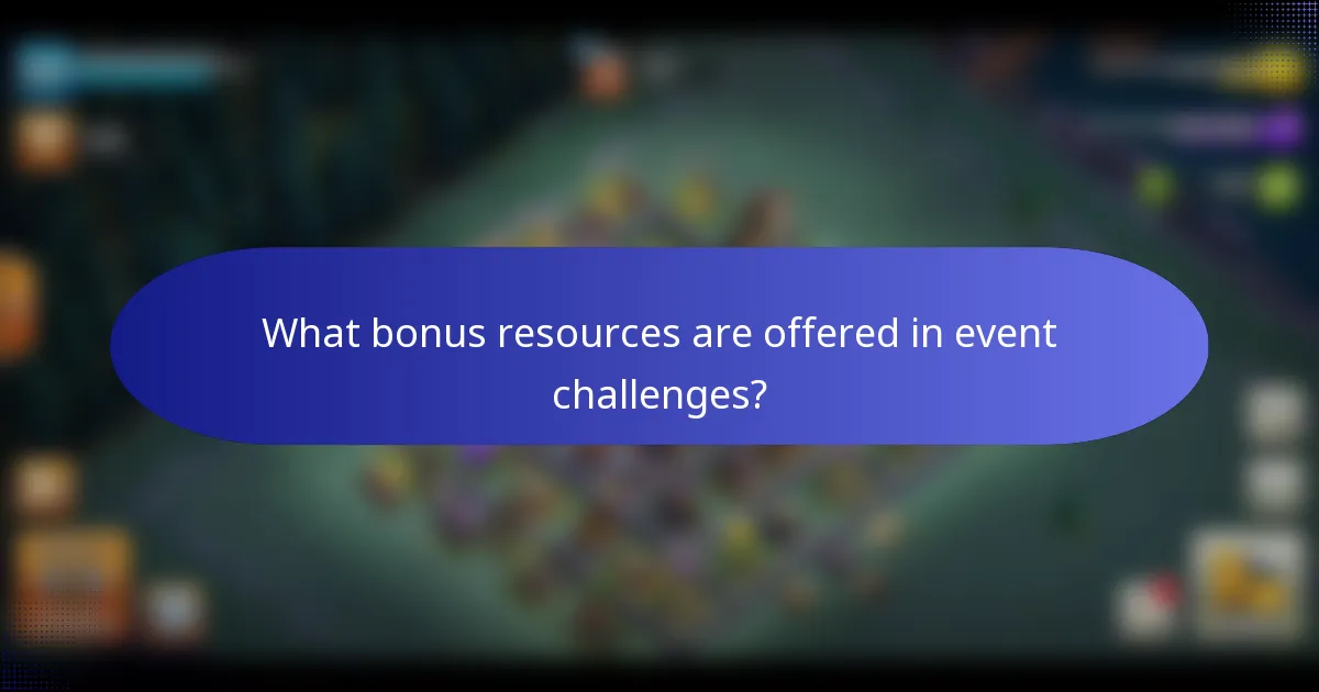 What bonus resources are offered in event challenges?