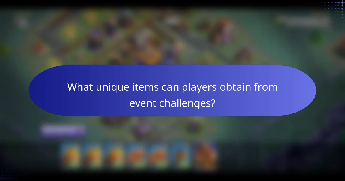 What unique items can players obtain from event challenges?