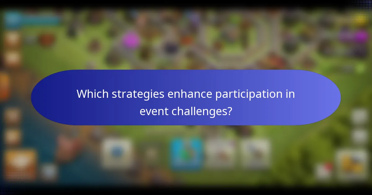 Which strategies enhance participation in event challenges?